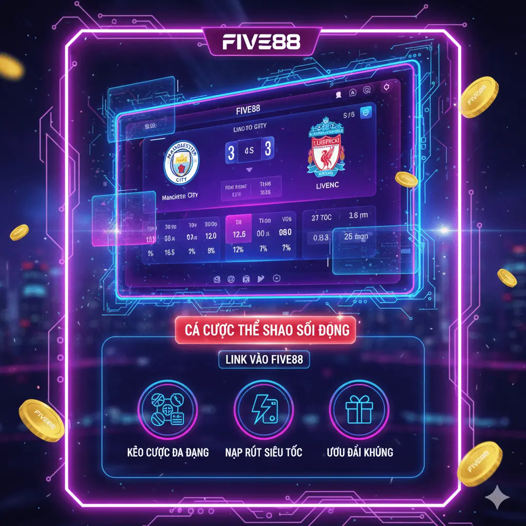 Giao diện cá cược thể thao Five88 với tỷ lệ kèo hấp dẫn